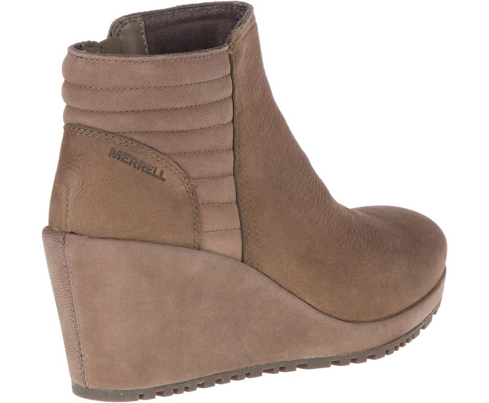 Botas Senhora - Merrell Tremblant Wedge Bluff Waterproof - Marrom - NQX076431